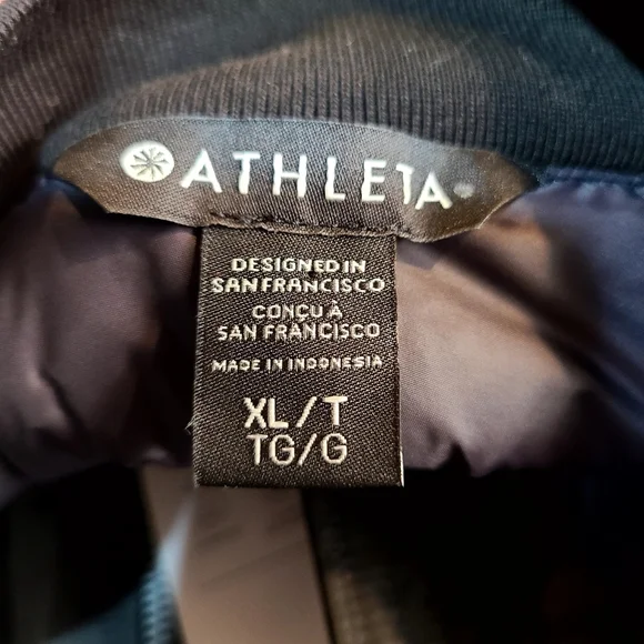 Athleta Sateen Bomber Jacket Coat NWT XL TALL - Picture 5 of 7